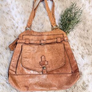 Anna Tan Leather Shoulder Bag
